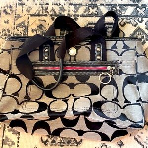 Black and Gray Coach purse